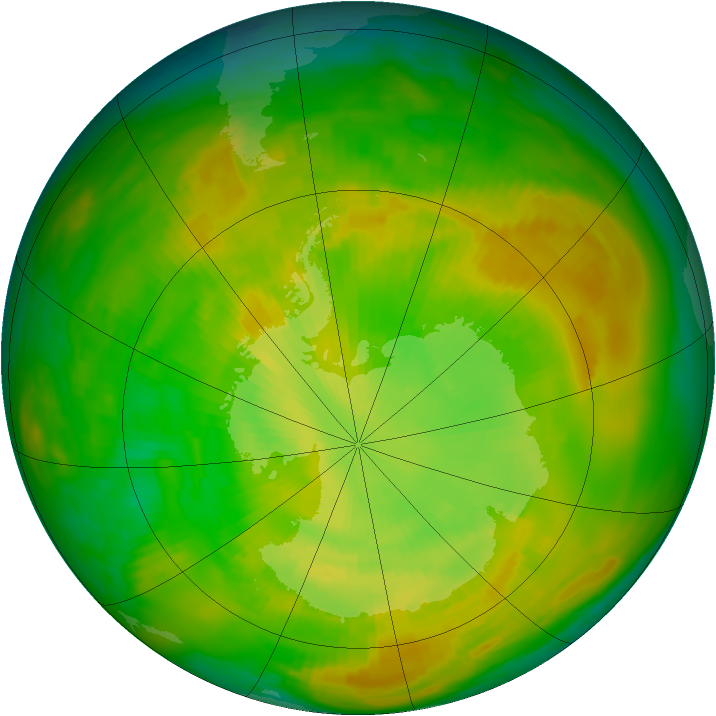 Antarctic ozone map for 07 December 1979